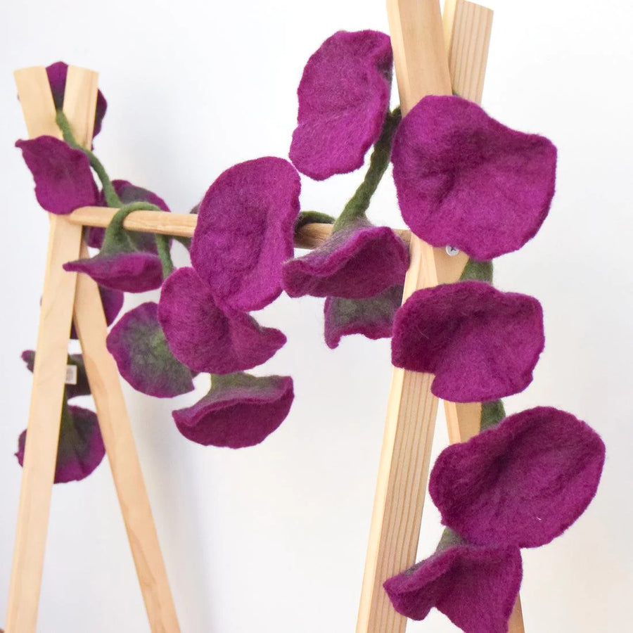 Felt Garland - Violet Flower Vine