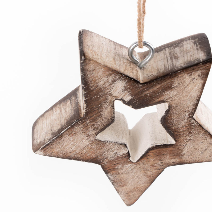 Christmas Decor - Mango Wood Star