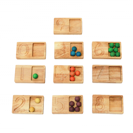 Number and Counting Trays wooden toy to help teach children counting and numeracy. 