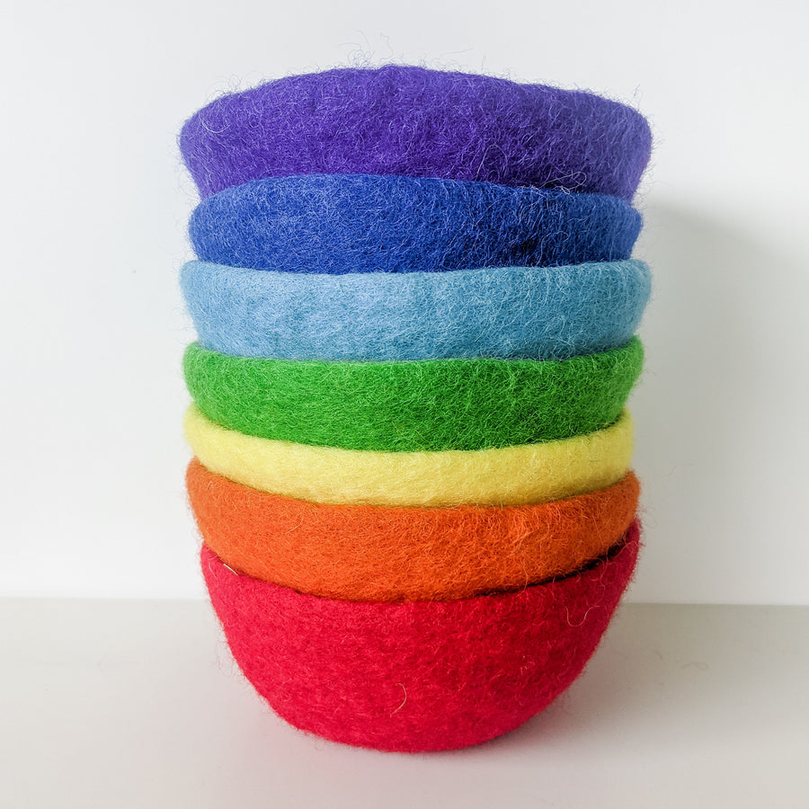 Rainbow Felt Sorting Bowls (Set of 7)