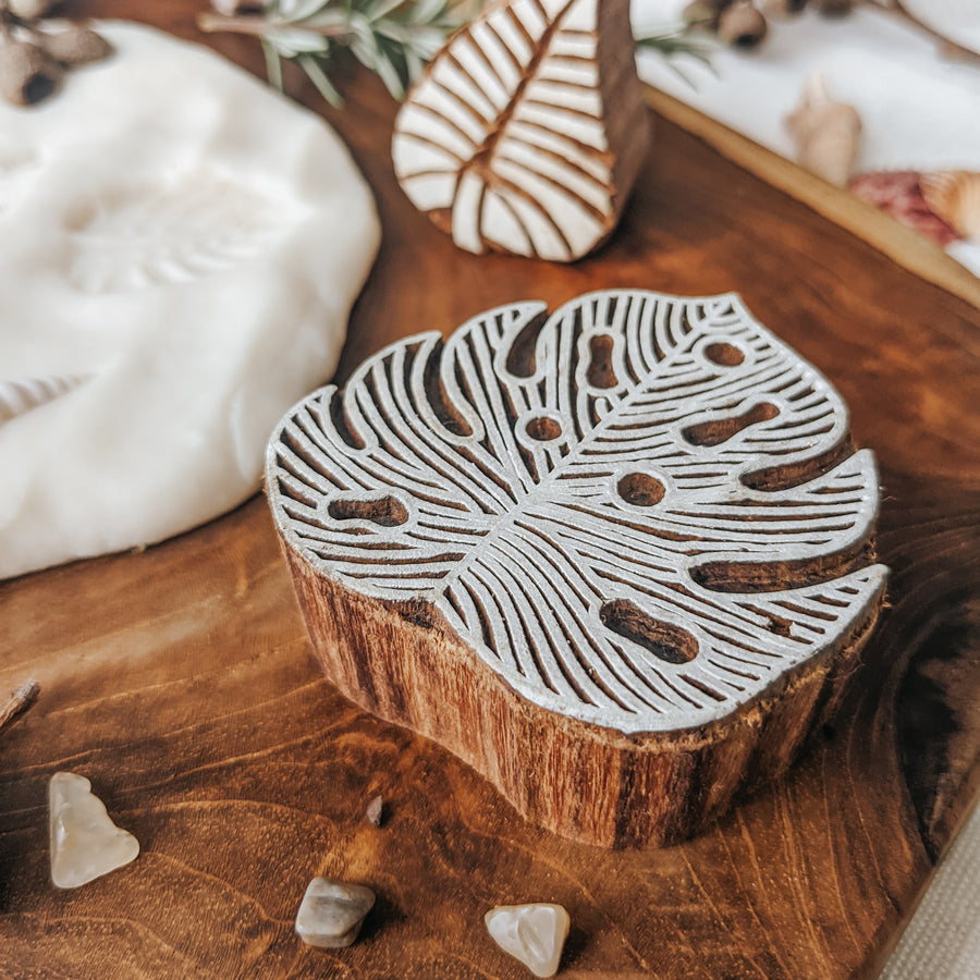 Wooden Printing Blocks - Tropical Leaf Set