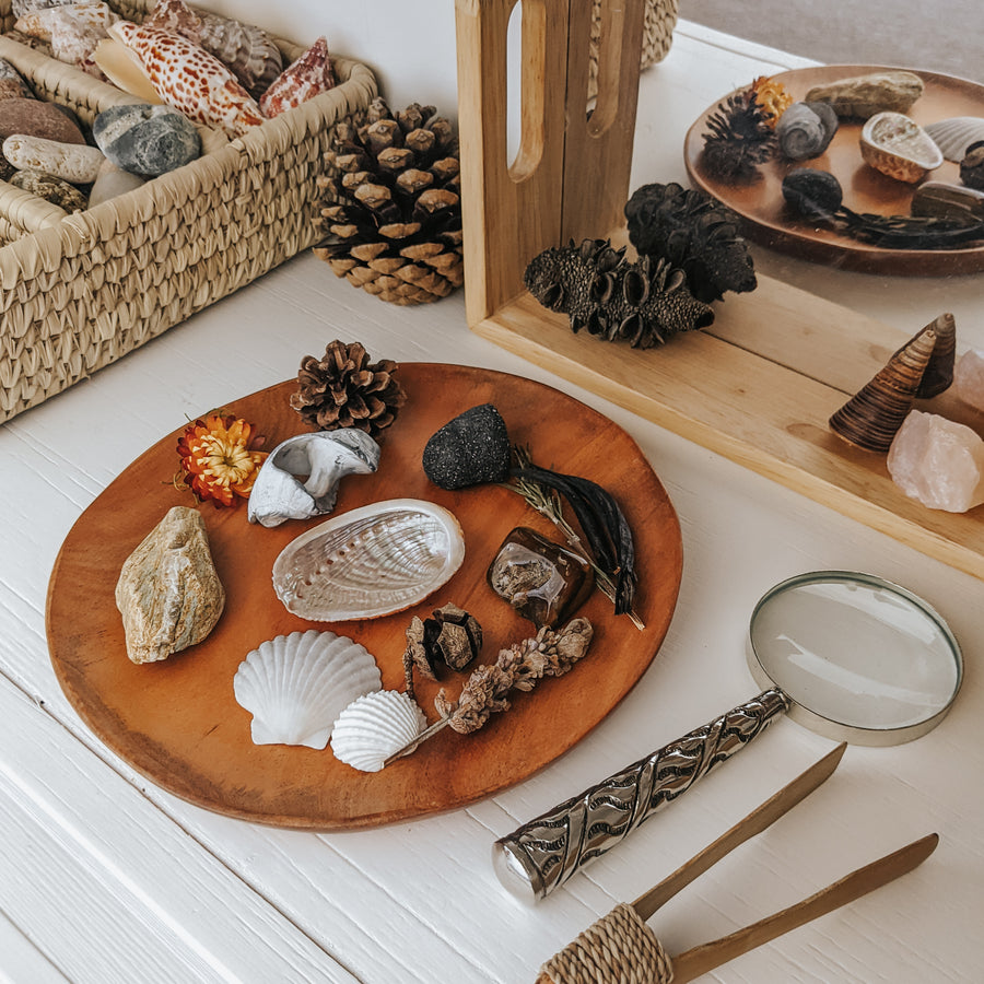 Wooden Mirror Tray for Nature Play