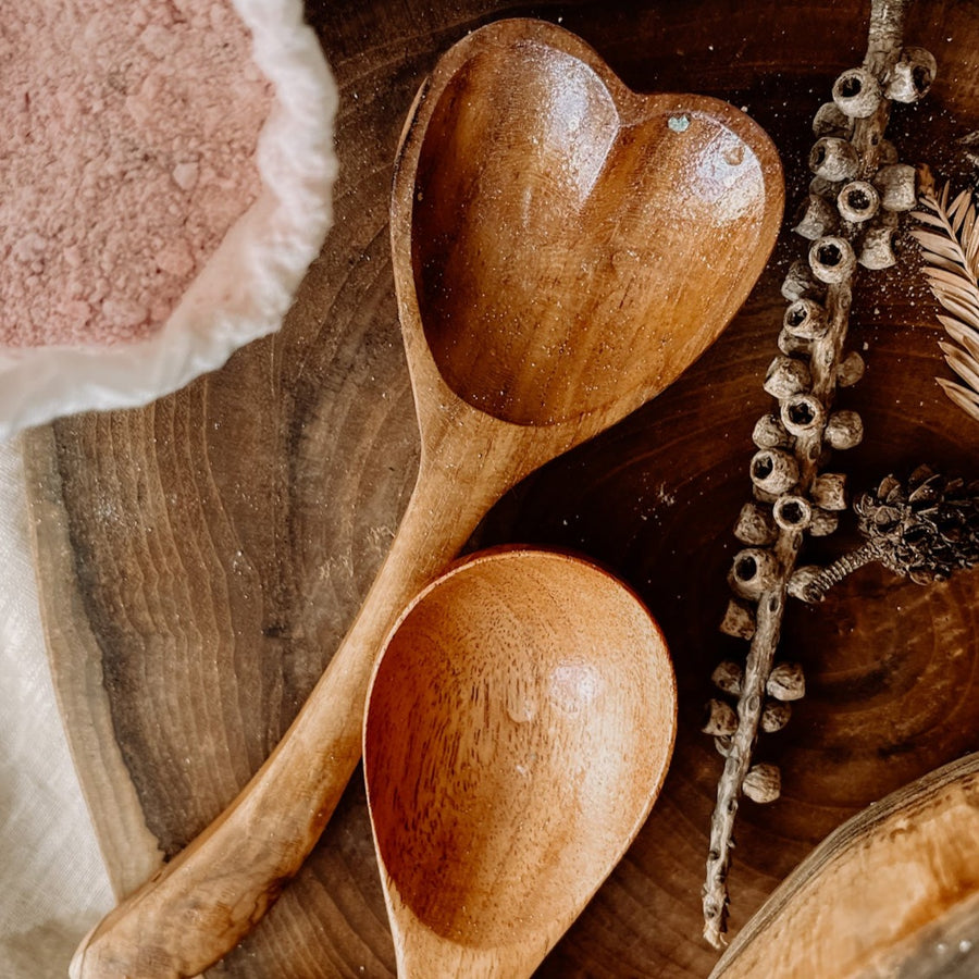Teak Wood Heart Spoon