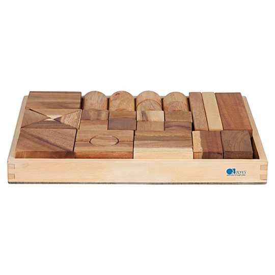 natural wooden toy block set 
