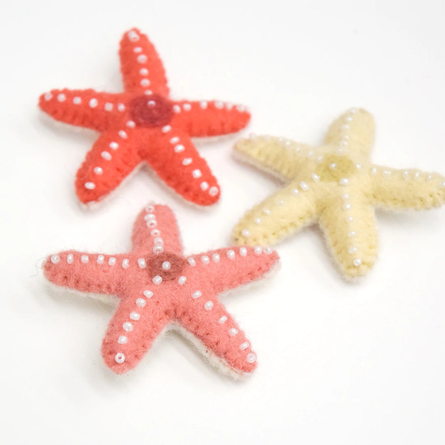 Eco-friendly, fair trade, felt starfish toy.  