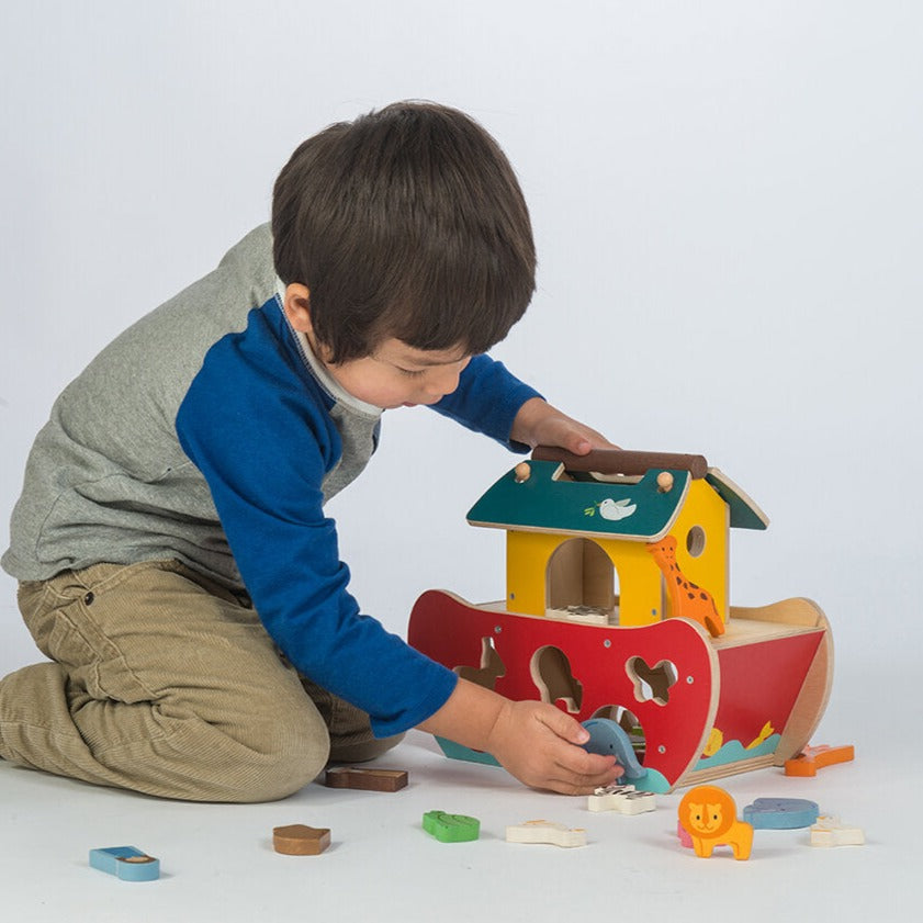 Kid Wooden Noahs Ark Shape Sorter Wooden Noah's Ark Shape Sorter