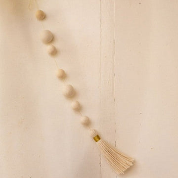Muskhane Mini Pearls and Pompom Hangings | Three Colours
