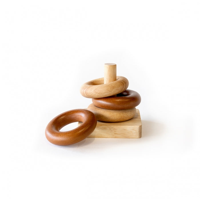 Wooden toy Montessori stacking rings 
