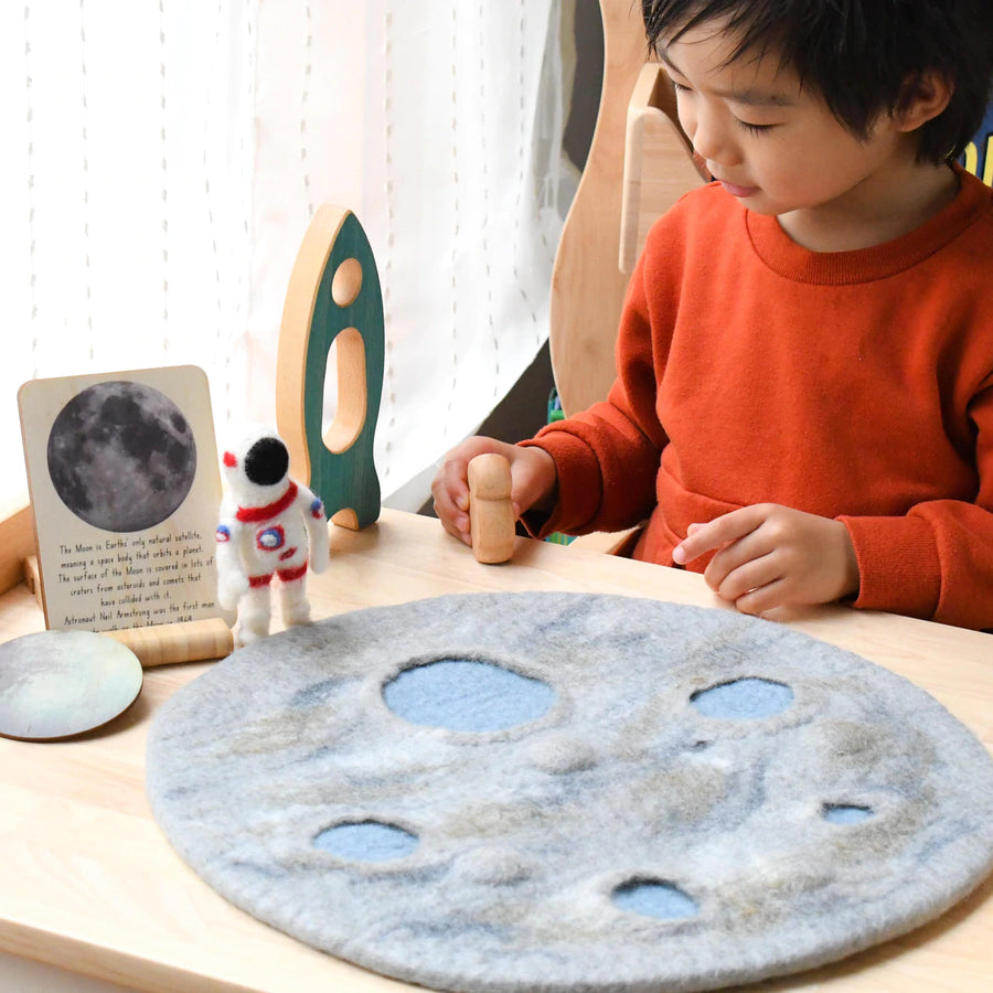 Felt Mat - Moon Crater Playscape with Astronaut