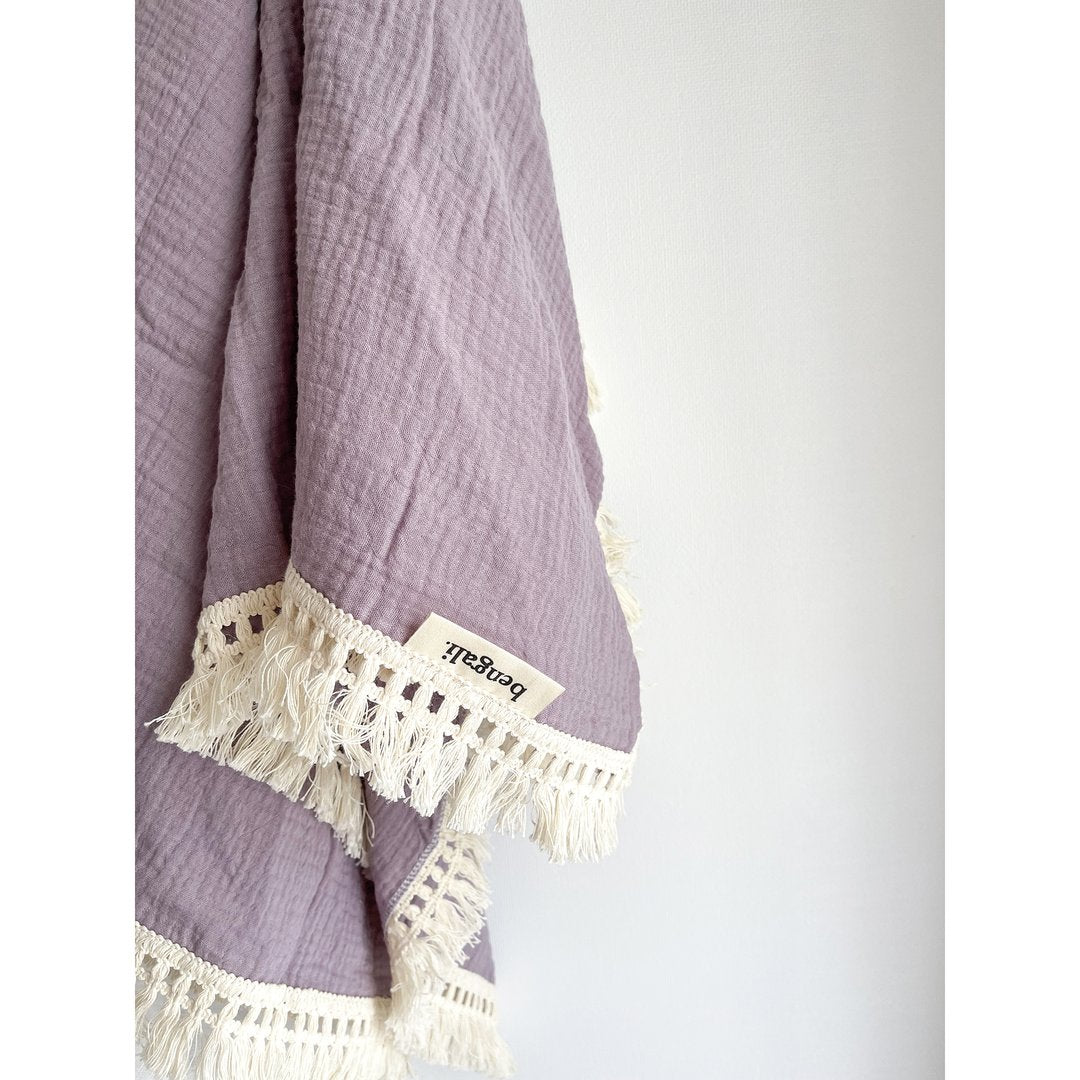 Muslin Fringe Swaddle Lavender Fairplay