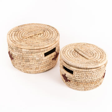 Large Round Storage Baskets with Lid
