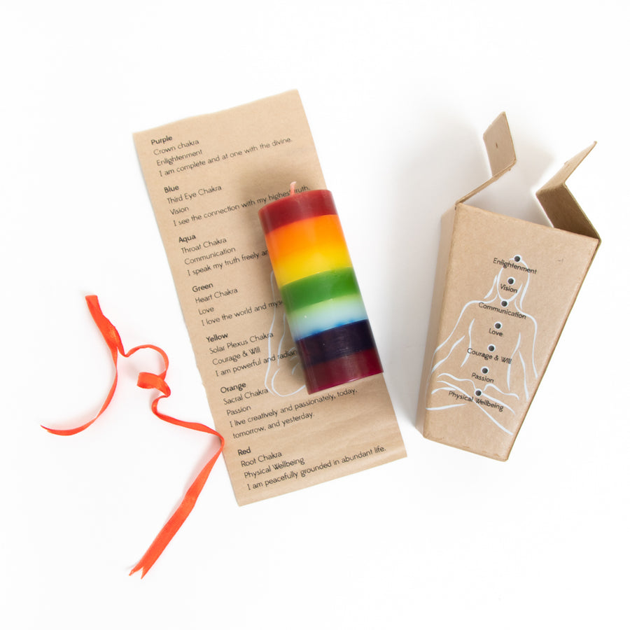 Rainbow Chakra Candle Gift Set