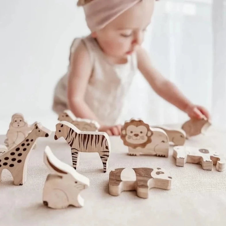 Qtoys | Wooden Jungle Animal Set