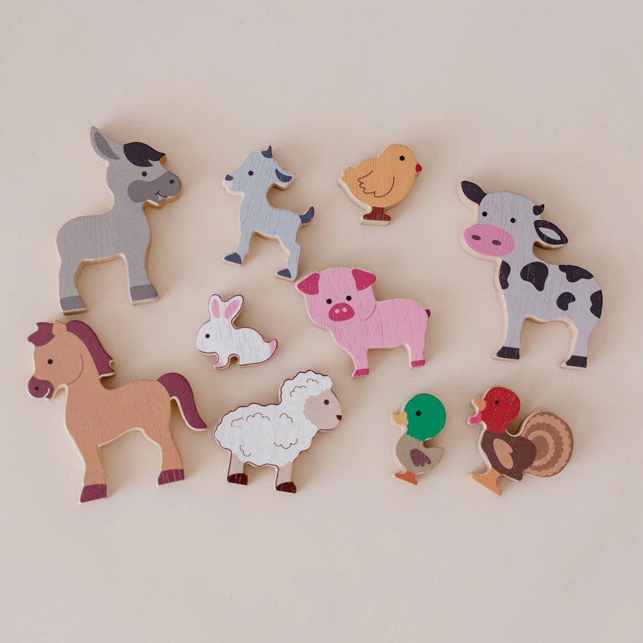 Qtoys | Wooden Farm Animal Set