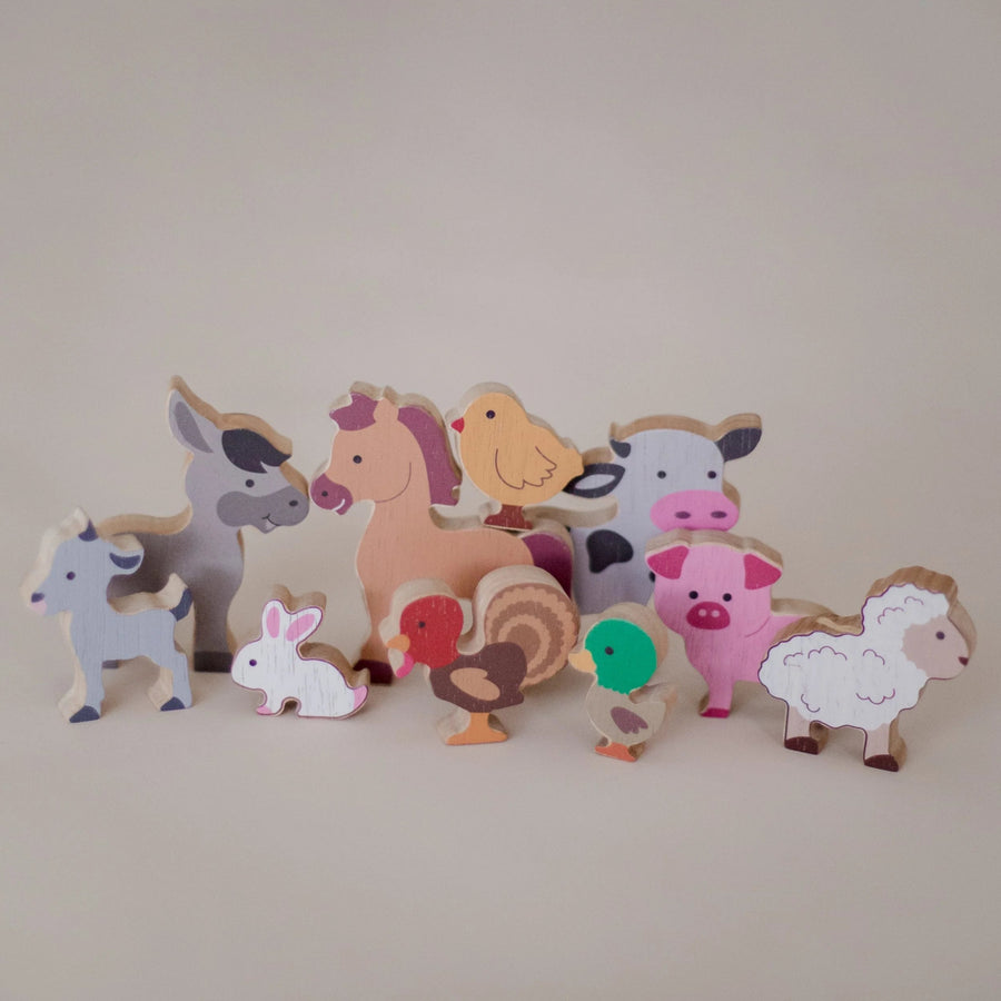 Qtoys | Wooden Farm Animal Set