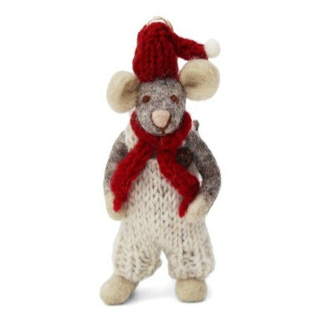 gry and sif grey boy mouse with red halt and scarf