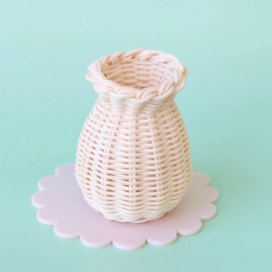 Juni Moon | Rattan Vase with Flowers - Sunflower Set
