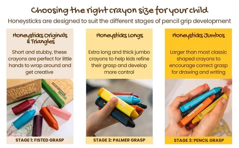 Honeysticks Natural Beeswax Crayons | Triangles