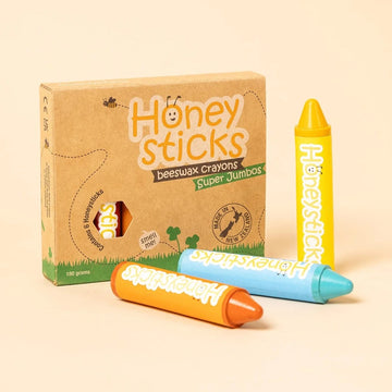 Honeysticks Natural Beeswax Crayons | Super Jumbo 6 Pack