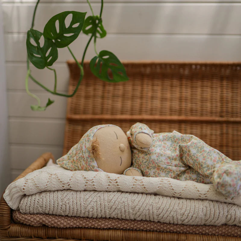 Olli Ella Dozy Dinkum Doll - Custard (Garden Floral) - Restock June