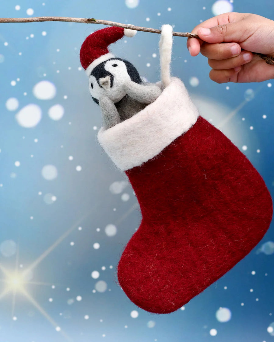 Tara Treasures | Felt Penguin in Stocking