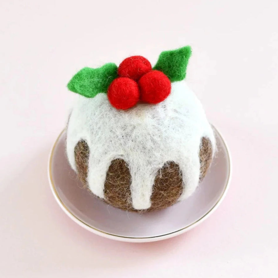 felt food christmas pudding
