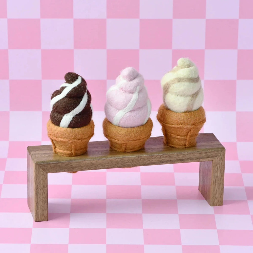 Tara Treasures | Felt Food - Soft Serve Ice Cream Cones