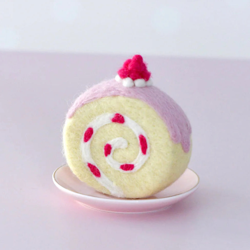 Tara Treasures | Felt Food - Strawberry Swiss Roll