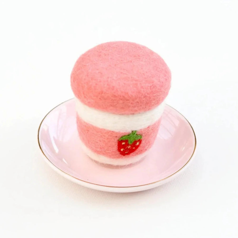 Felt Food | Strawberry Yoghurt