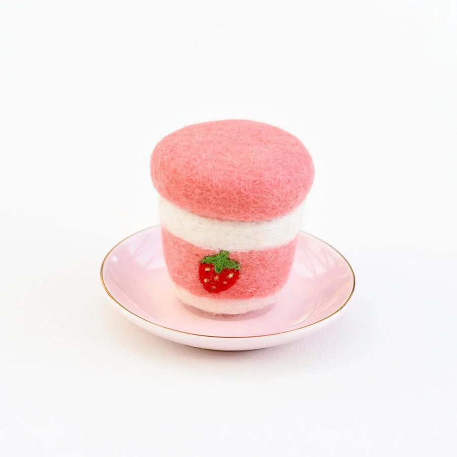 Felt Food | Strawberry Yoghurt