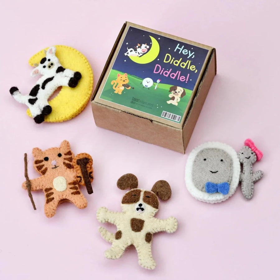 Finger Puppet Set | Hey Diddle Diddle Nursery Rhyme - PREORDER