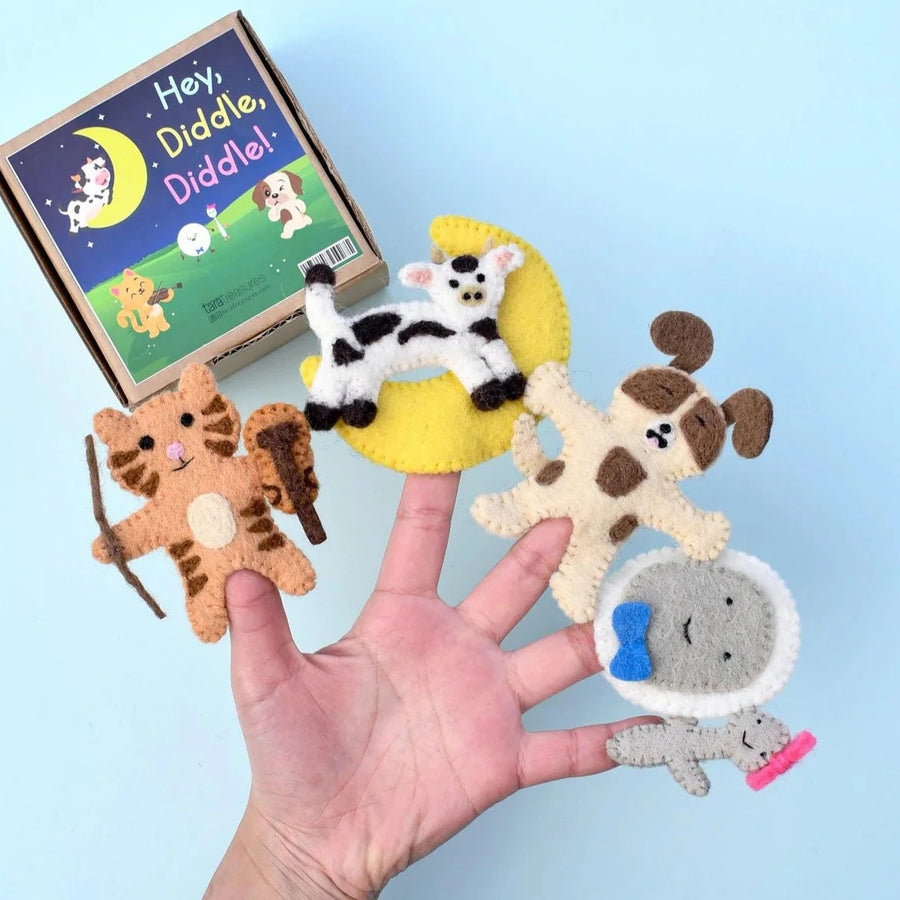 Tara Treasures | Finger Puppet Set - Hey Diddle Diddle Nursery Rhyme