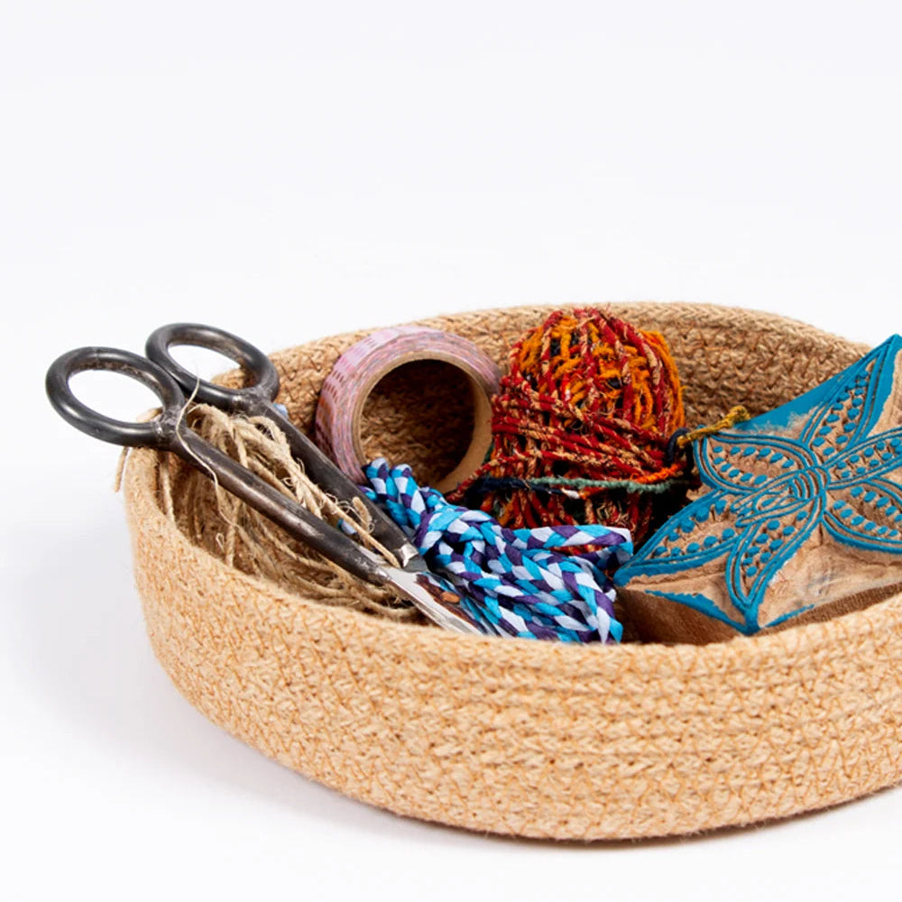 Soft Woven Jute Bowls | Natural (shallow)