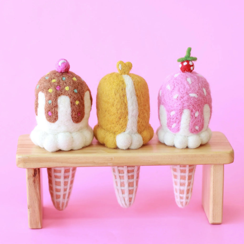 Juni Moon | Felt Food - Ice Cream Cone Singles