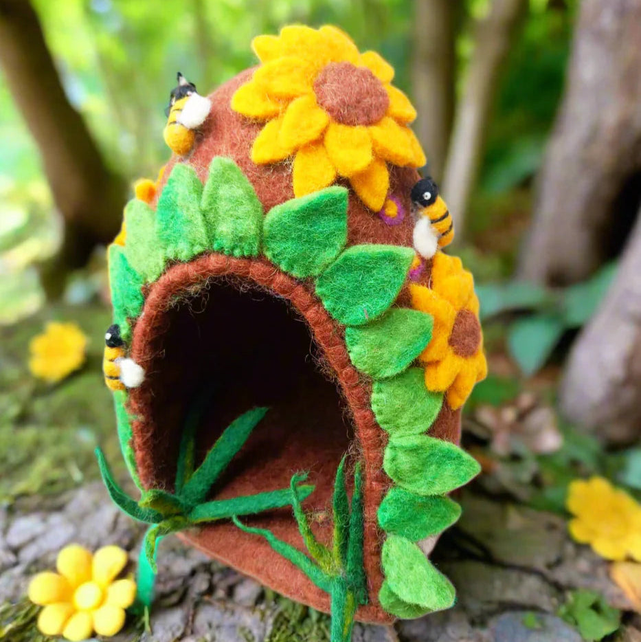 Felt Fairy Home | Small Cave - Sunflower