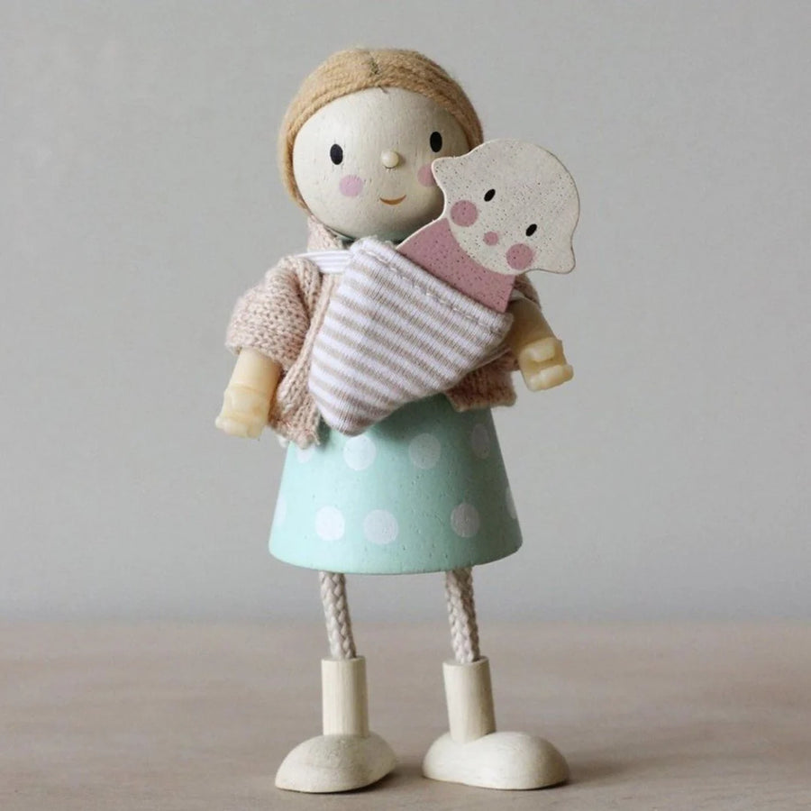 Wooden Doll - Mrs Goodwood and Baby