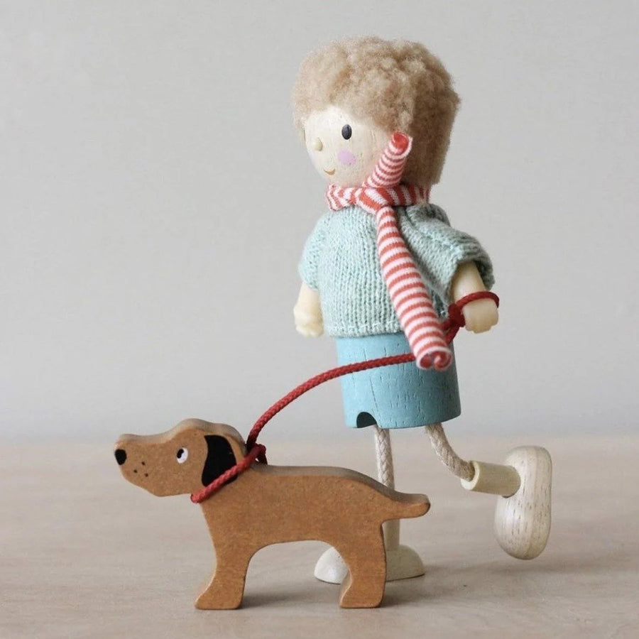 Wooden Doll - Mr Goodwood and his Dog