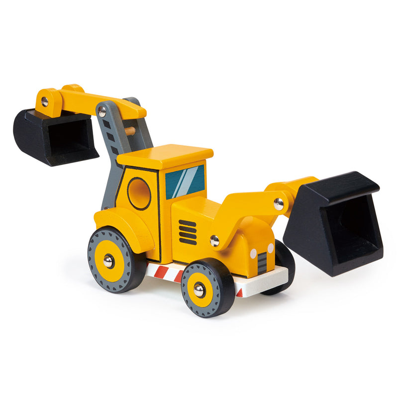 Mentari Toys | Wooden Backhoe Loader Construction Vehicle