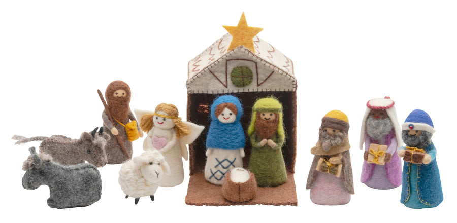 Felt Christmas Nativity Set (Coloured)