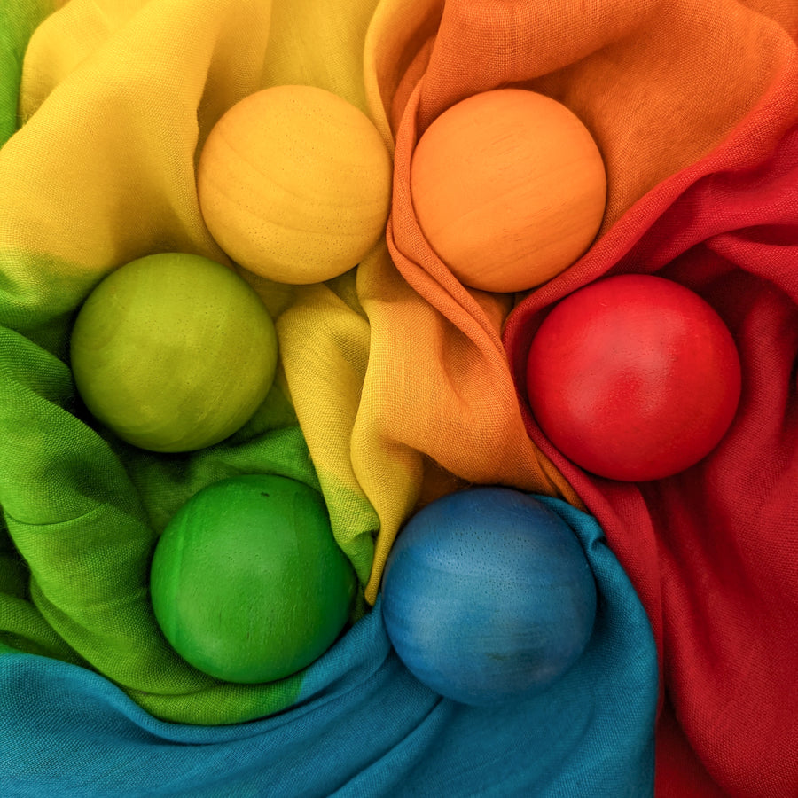 Qtoys | Large Rainbow Wooden Ball Set