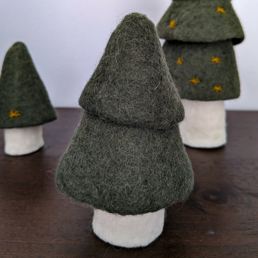 Muskhane Felt Fir Christmas Trees | Mineral Green