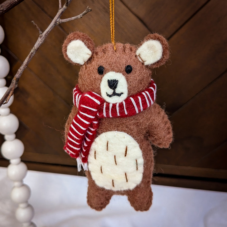 Christmas Decor - Felt Bear Decoration