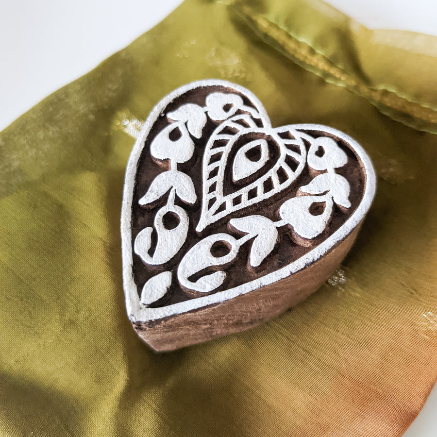 Wooden Printing Blocks - Valentine Heart Gift Set