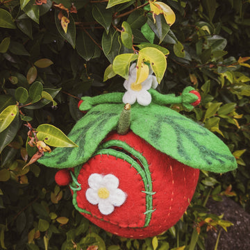 Felt Fairy Home | Strawberry Pod with Fairy Doll