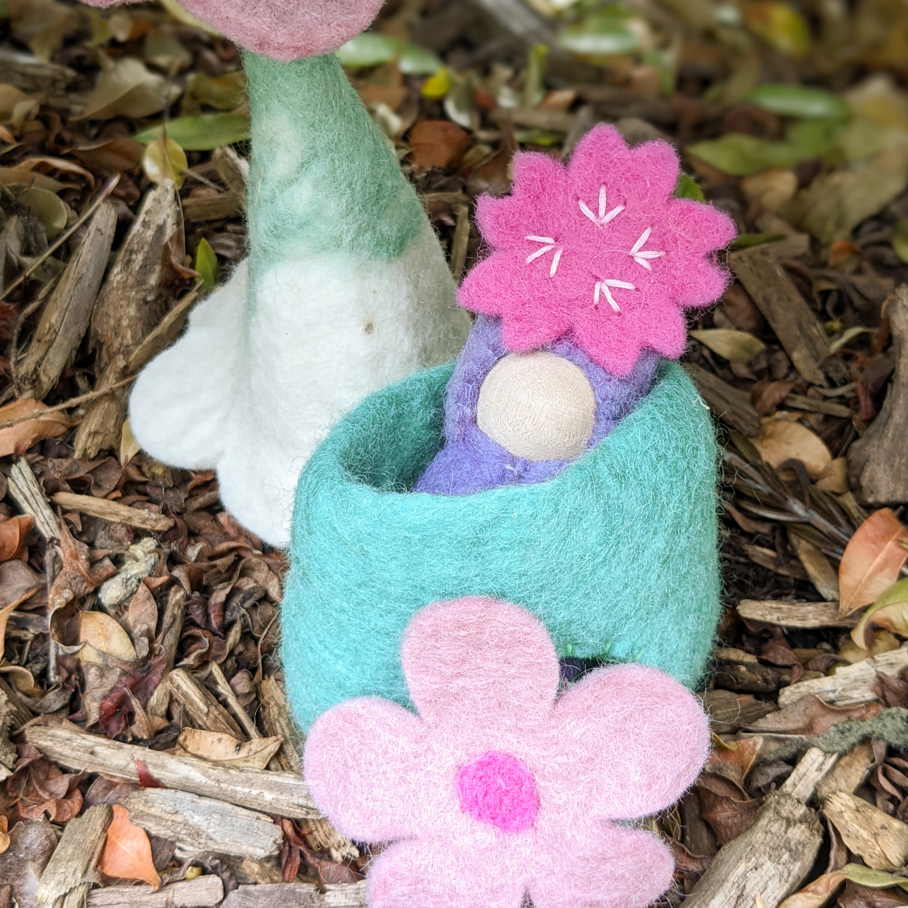 Felt Tiny Home Aqua Flowers Fairplay