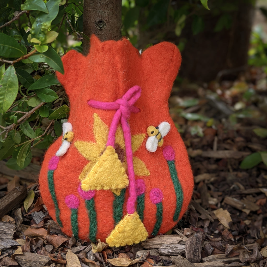 Felt Pouch Bag - Sunflower Solstice