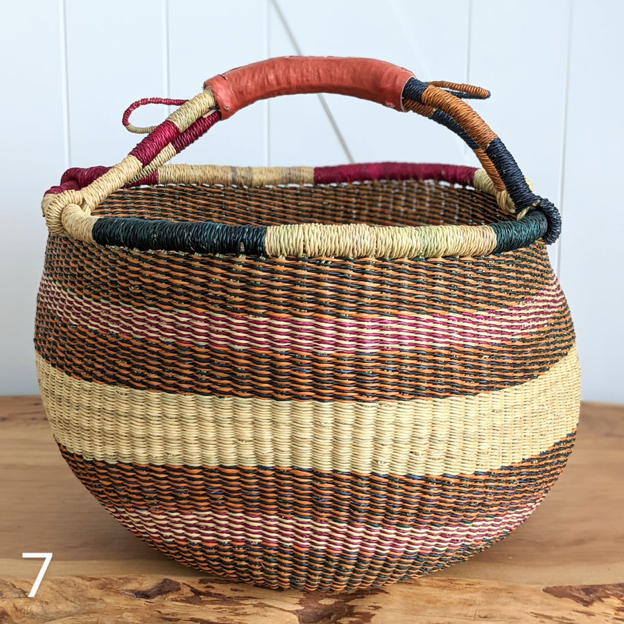 Patterned Bolga Basket - Large