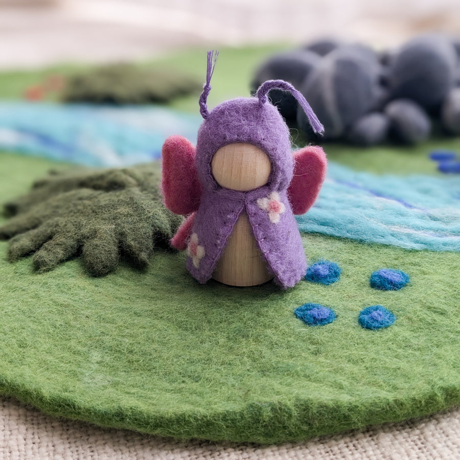 Felt Play Mat - Meadow River With Felt Stones