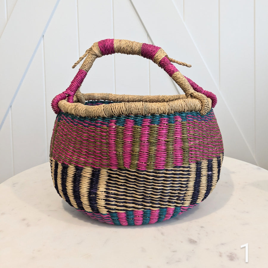 Small Foraging Bolga Basket - Patterned Designs