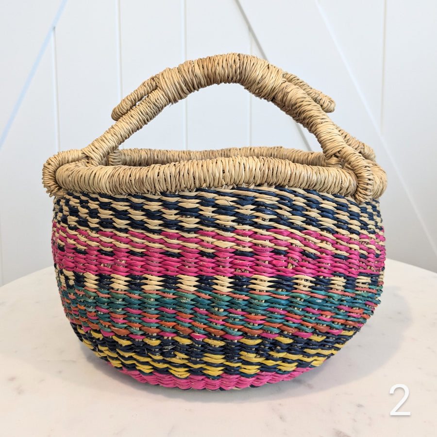 Small Foraging Bolga Basket - Patterned Designs